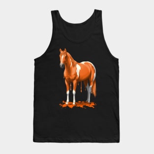 Funny Orange Dripping Wet Paint Pinto Horse Tank Top